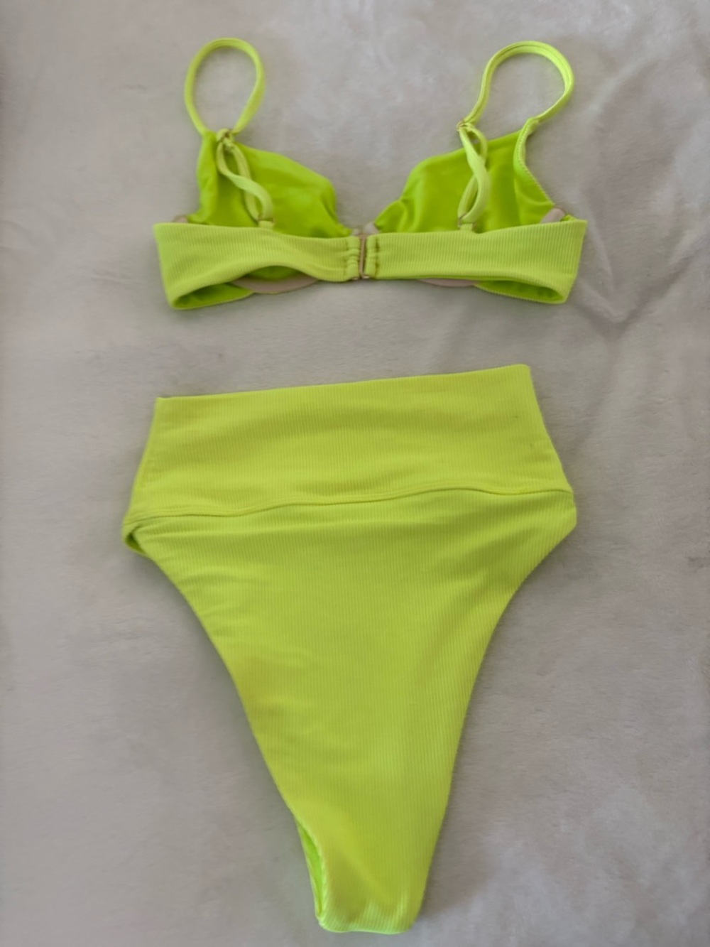 Beach Riot Neon Lime Ribbed Bikini Set - Picture 4 of 13